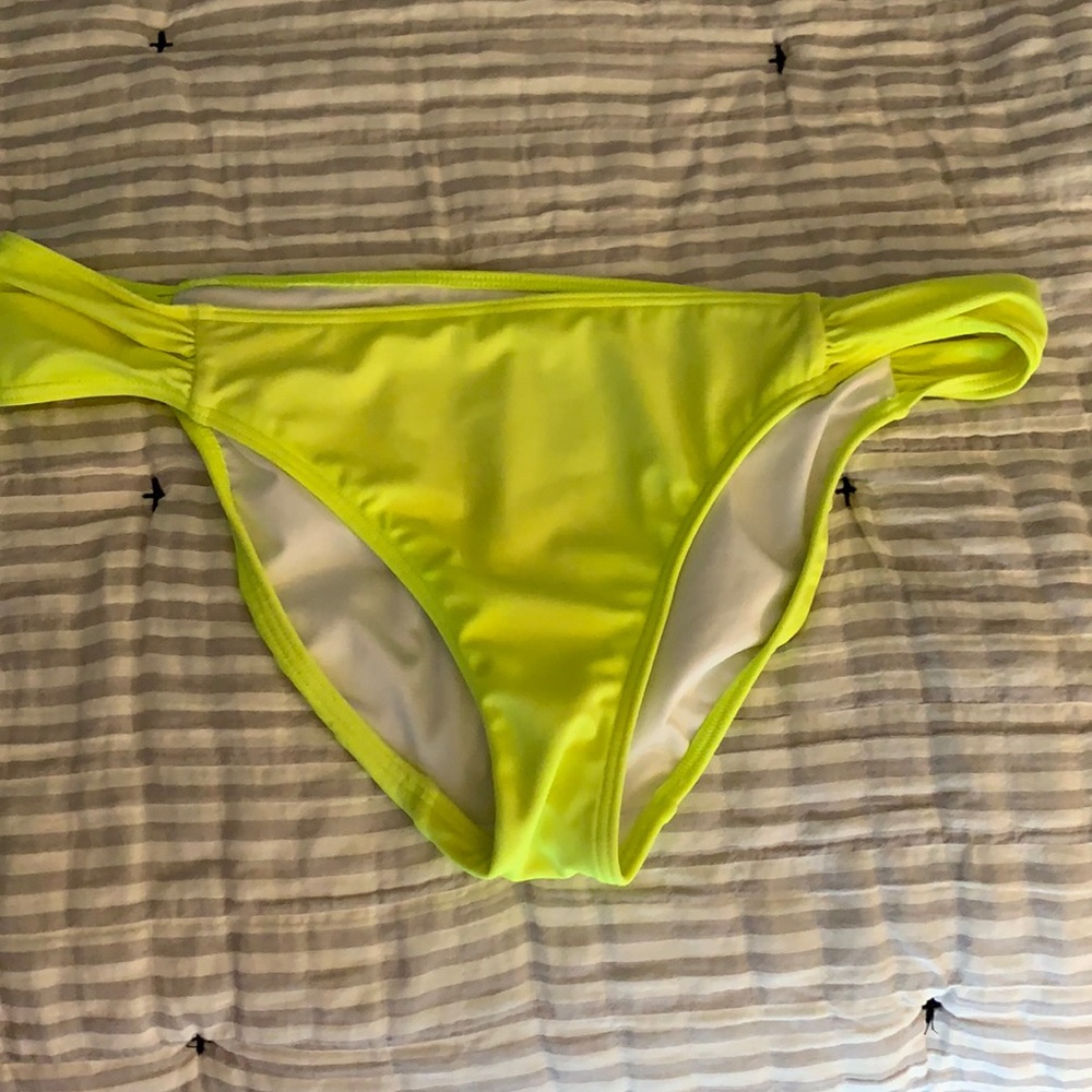 Victoria’s Secret pink neon yellow swim bottoms